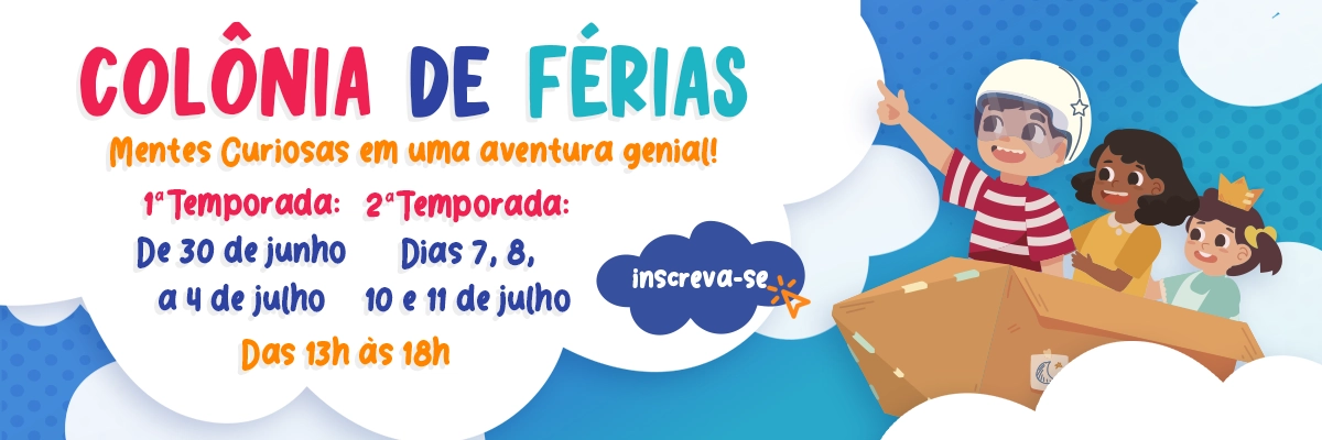 Banner Colônia de Férias janeiro 2025